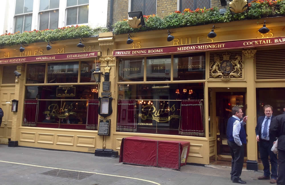 Rules, il ristorante più antico di Londra