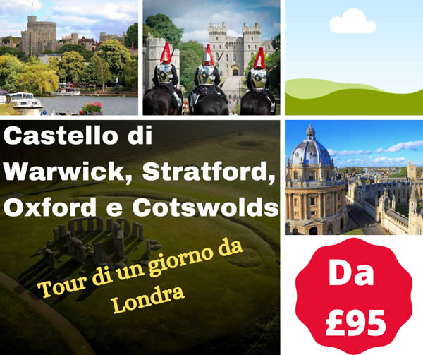Tour al Castello di Warwick, Stratford, Oxford e Cotswolds