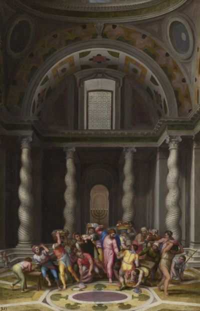 Marcello Venusti (about 1512–79), 'The Purification of the Temple'. Oil on wood, about 1550. © The National Gallery,London