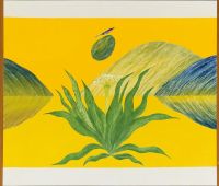 Jagdish Swaminathan, Untitled (Lily by my Window), circa early 1970s. Oil on canvas, 106.7 x 
121.9 cm. Private collection, Switzerland. Photograph Courtesy of Sotheby’s, Inc. © 2025. © J. 
Swaminathan Foundation