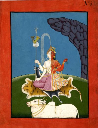 Ardhanarishvara, ‘lord who is half 
woman’, Shiva and Parvati 
combined in one deity, about 1790-
1810