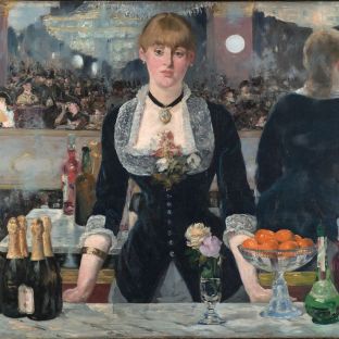 Credits: Staircase at the Courtauld Gallery (Photograph by Mike Peel); A Bar at the Folies-Bergère (1882) by Édouard Manet