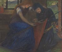Elizabeth Eleanor Siddal
Lady Affixing Pennant to a Knight's Spear 1856 
© Tate