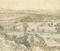 Vincent van Gogh, La Crau Seen from Montmajour, 1888. Pencil, pen and reed pen and ink, on paper, 49 x 61 cm. Van Gogh Museum, Amsterdam (Vincent van Gogh Foundation)