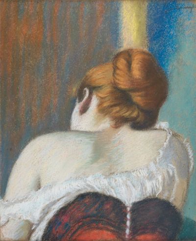 Federico Zandomeneghi, Study of a Woman from Behind, 1890-97. Pastel on cardboard, 48 x 38 cm. Galleria D'Arte Moderna, Milan. Photo: © Comune di Milano – All Rights Reserved